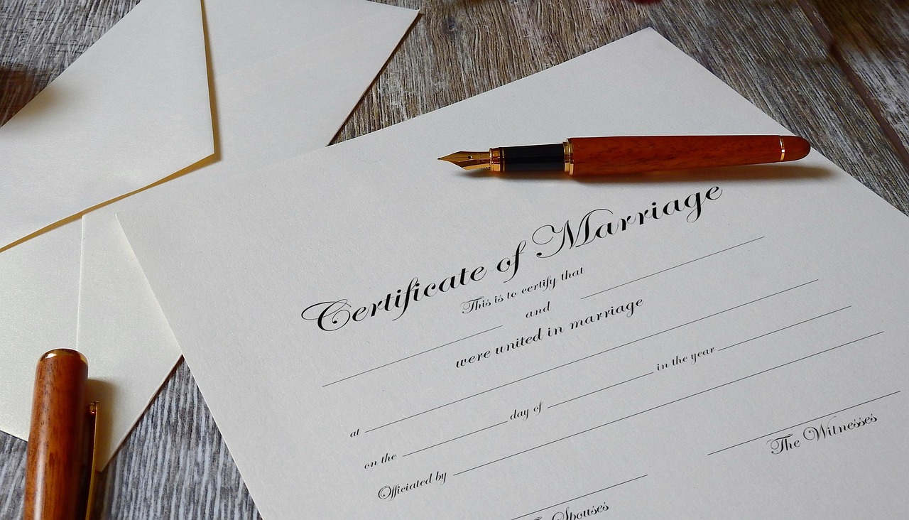 certificate, paperwork, agreement, document, contract, marriage, union, signature, wedding, pen, paper, envelope, certificate, certificate, certificate, certificate, certificate, contract, contract, contract, signature